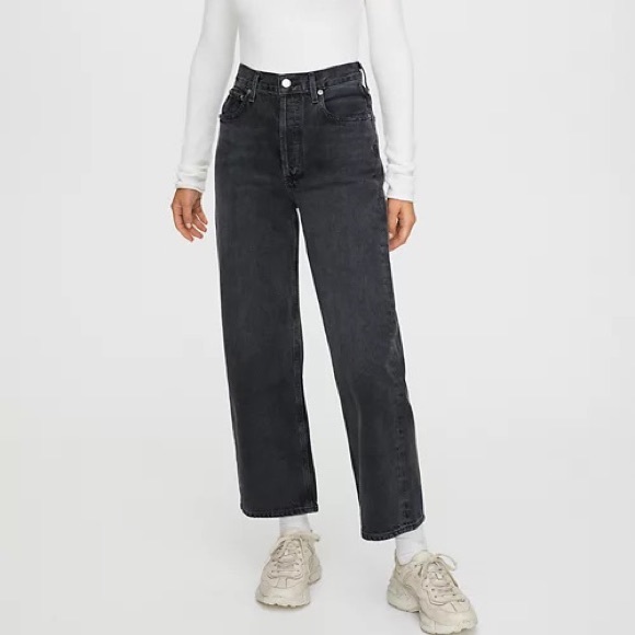 AGOLDE Ren High Waist Crop Wide Leg Jeans - Picture 1 of 13